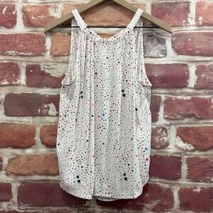 Ann Taylor Loft Halter Top Womens Medium Multicolor Celestial Stars Casual Shirt